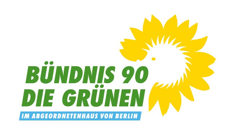 Es ist das Logo der Grünen Fraktion im Berliner Abgeordnetenhaus zu sehen