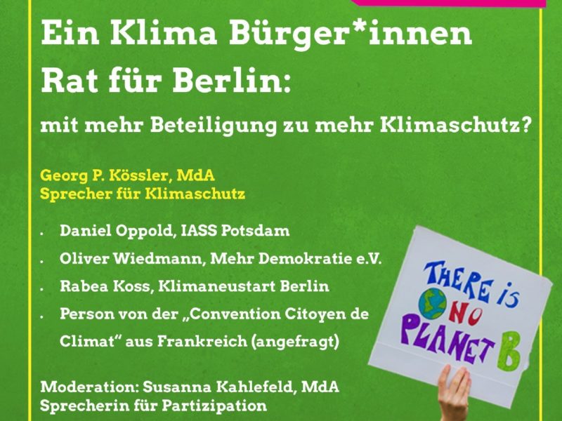 Klima-Bürger*innenrat für Berlin - Mit mehr Beteiligung zu mehr Klimaschutz